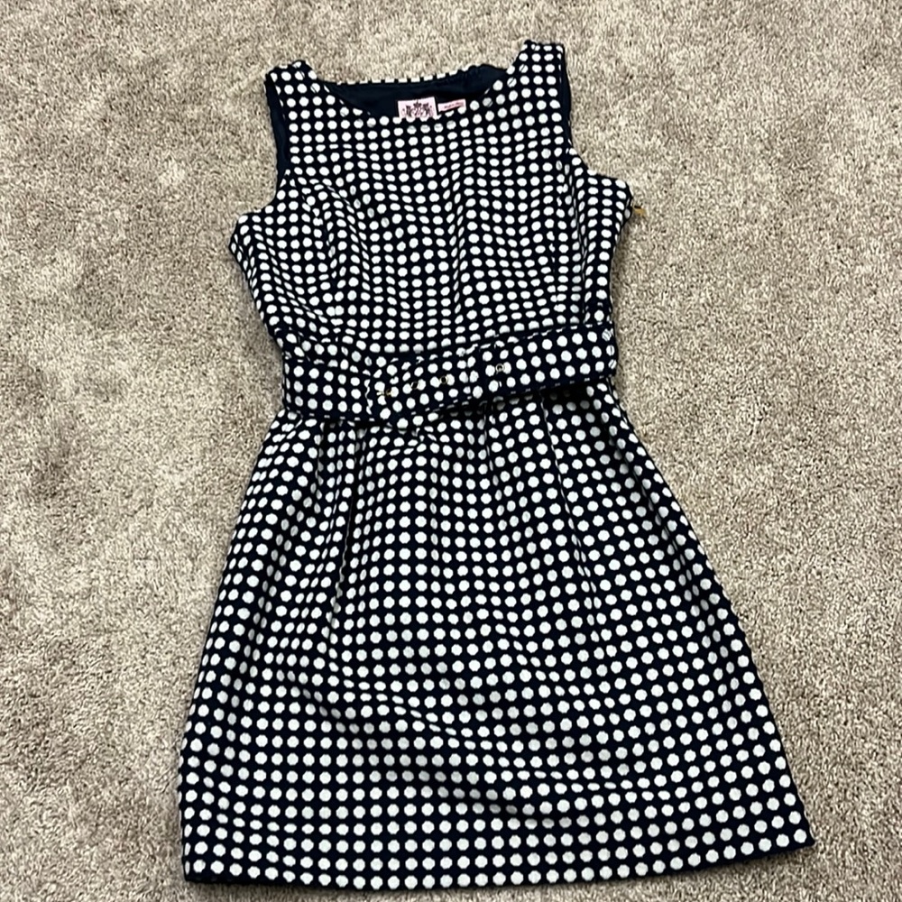 Juicy couture sleeveless navy/white romper dress.